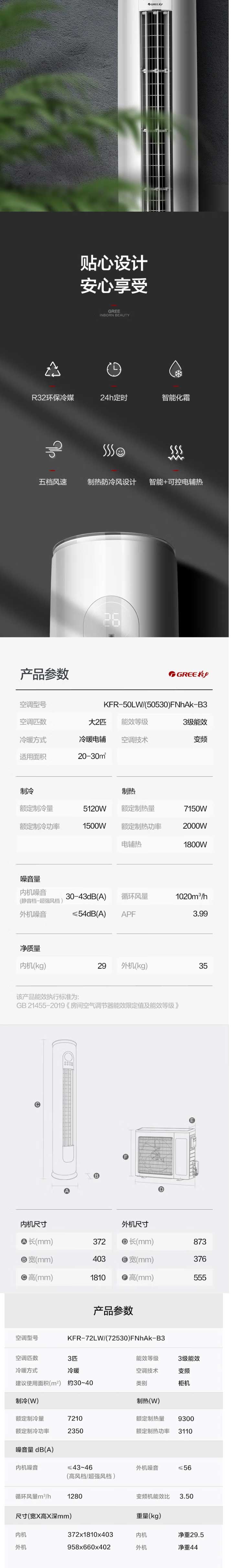 【新國標(biāo)】格力天麗冷暖兩用3匹新三級能效變頻柜機(jī)空調(diào)KFR-72LW_(72530)FNhAt-B3_04.jpg